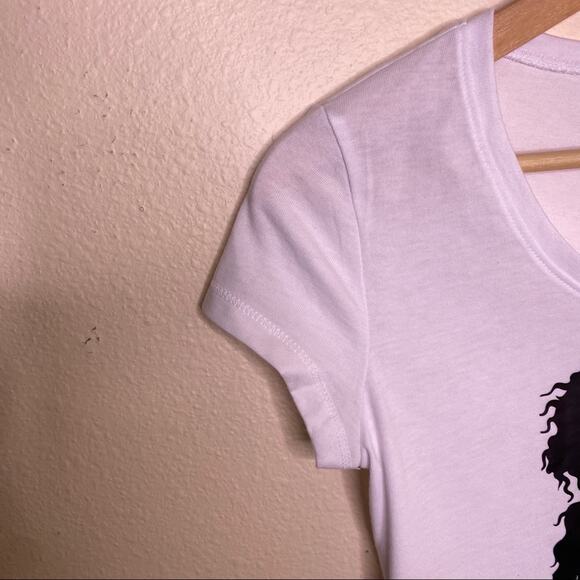 Curly Hair White Tee Small - Picture 2 of 9